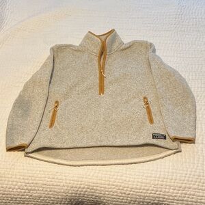 L.L. Bean Cream Fleece with Gold Trim